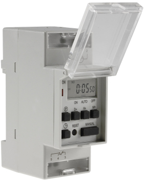 Preview: Digitale Wochen-Zeitschaltuhr für Verteiler-Einbau mit Bluetooth max. 1800W 23164