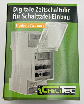 Digitale Wochen-Zeitschaltuhr für Verteiler-Einbau mit Bluetooth max. 1800W 23164