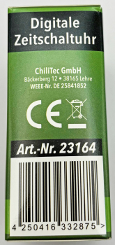 Digitale Wochen-Zeitschaltuhr für Verteiler-Einbau mit Bluetooth max. 1800W 23164