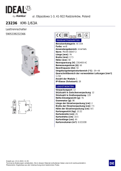 Preview: Lasttrennschalter KMI 1P 63A PN-EN 60947-3 Ideal 23236