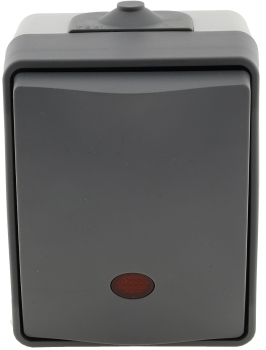 Preview: NUQUI Kontrollschalter mit Lämpchen Feuchtraum IP54 Aufputz ChiliTec 23282