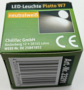 ChiliTec LED Einbauleuchte "Piatto W7" 120° 7W Modul 4000K 550Lm 23291