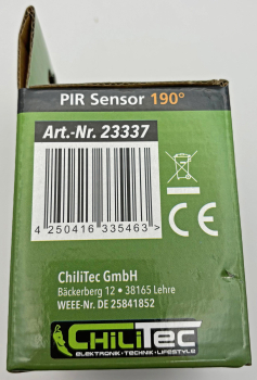PIR Bewegungsmelder 190° IP65 2/3-Draht weiss UP 23337