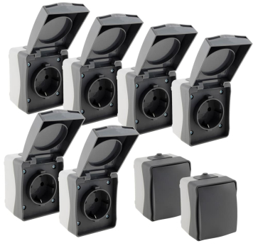 NUQUI IP54 Feuchtraum Starter-Kit 8-teilig Aufputz ChiliTec 23366