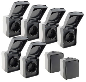 NUQUI IP54 Feuchtraum Starter-Kit 8-teilig Aufputz ChiliTec 23366