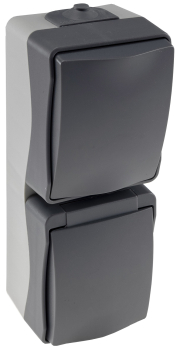 Feuchtraum Schalter & Steckdose IP54 NUQUI Aufputz Vertikal ChiliTec 23367