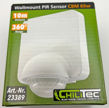 Aufputz Bewegungsmelder IP65 weiss 360° "CBM 65a" 10m Detektion 23389