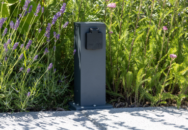 ChiliTec Steckdosensäule 2-fach Anthrazit IP44 Gartensteckdose 23444