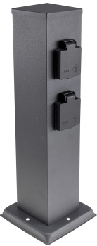 Preview: ChiliTec Steckdosensäule 4-fach Anthrazit IP44 Aussensteckdose 23445