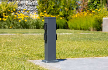 ChiliTec Steckdosensäule 4-fach Anthrazit IP44 Aussensteckdose 23445