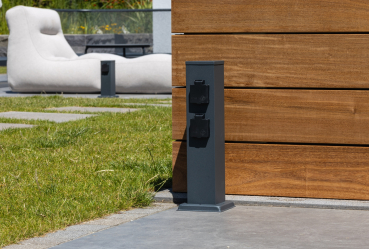 ChiliTec Steckdosensäule 4-fach Anthrazit IP44 Aussensteckdose 23445