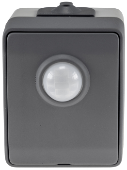 Preview: NUQUI Feuchtraum PIR Bewegungsmelder IP54, 120°, 2-500W, ChiliTec 23468