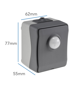 NUQUI Feuchtraum PIR Bewegungsmelder IP54, 120°, 2-500W, ChiliTec 23468