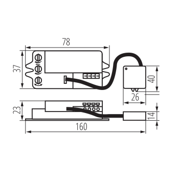 Bewegungsmelder EXTERNO MW weiss Mikrowellen Sensor H360/V160 23483