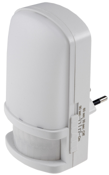 Preview: LED Nachtlicht mit Bewegungsmelder 230V PIR Sensor Warmweiß On/Off/Auto weiss 23510