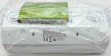 Aufbausteckdosen 2-fach Steckdosenblock + 2x USB A+C 3,1A weiss 23572