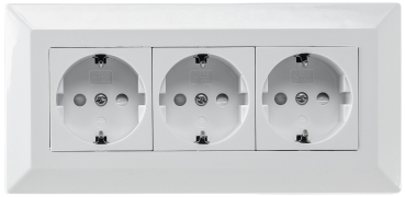 Preview: 3-fach Steckdosenblock weiss Aufbaumontage Aufbau-Steckdosen 23630