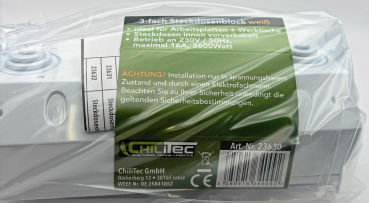 3-fach Steckdosenblock weiss Aufbaumontage Aufbau-Steckdosen 23630