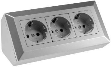 3-fach Steckdosenblock silber Aufbau-Steckdosen 23632