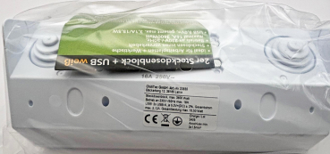 Aufbausteckdosen 2-fach Steckdosenblock + 2x USB A+C 3,1A weiss 23650