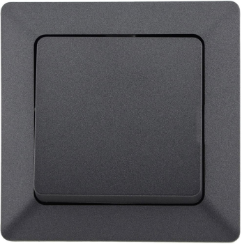 MILOS Wechselschalter Anthrazit Klemmanschluss, mit Rahmen 23746