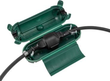 ChiliTec Kabelschutzbox mit Wandhalterung IP44 für Aussen LxØ 21x8cm Grün 23784