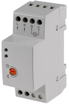 Dämmerungsschalter für Hutschiene, Verteiler Einbau, 230V, 5m Kabel, externer IP65 Sensor, 23796