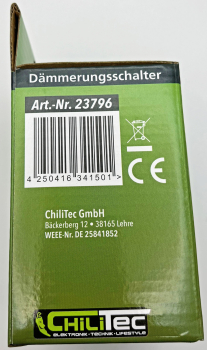 Dämmerungsschalter für Hutschiene, Verteiler Einbau, 230V, 5m Kabel, externer IP65 Sensor, 23796