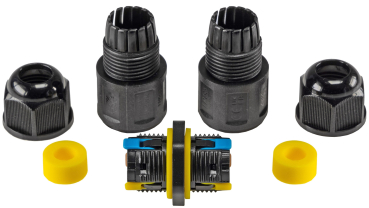 Preview: Kabelverbinder IP68 3polig schwarz Kabel Ø6-11mm 23807