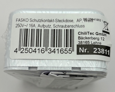 FASKO Steckdose Weiß Aufputz mit erhöhtem Einsteckschutz ChiliTec 23811