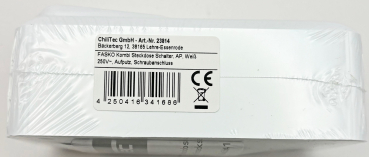 FASKO Kombi Steckdose + Wechselschalter Weiß Aufputz ChiliTec 23814