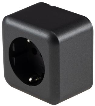 Preview: FASKO Steckdose Anthrazit Aufputz mit erhöhtem Einsteckschutz ChiliTec 23815