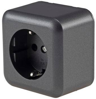 Preview: FASKO Steckdose Anthrazit Aufputz mit erhöhtem Einsteckschutz ChiliTec 23815