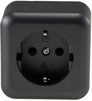FASKO Steckdose Anthrazit Aufputz mit erhöhtem Einsteckschutz ChiliTec 23815