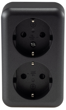 FASKO Doppel-Steckdose Anthrazit Aufputz Schraubanschluss ChiliTec 23817