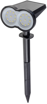 ChiliTec LED Solar Gartenstrahler mit Erdspieß und Dämmerungssensor IP65 23859