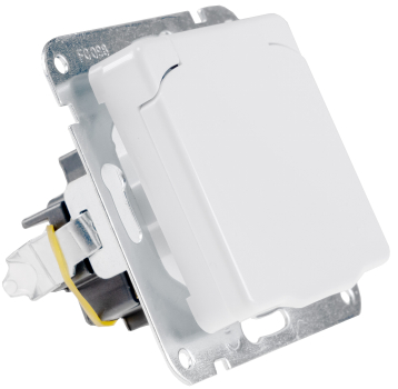 DELPHI Steckdose mit Deckel IP40 ohne Rahmen UP weiß 23880