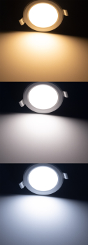 LED Einbauleuchte "CKP-05 CCT" 5W 3000/4000/6200K Ø95mm Licht-Panel 23882