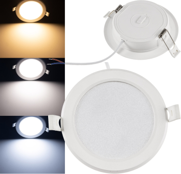 LED Licht-Panel "CKP-08 CCT" 8W 3000/4000/6200K Ø118mm Einbauleuchte 23884