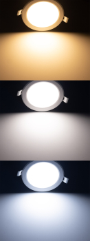 Preview: LED Licht-Panel "CKP-08 CCT" 8W 3000/4000/6200K Ø118mm Einbauleuchte 23884