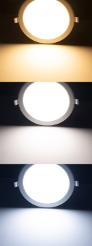 Preview: LED Licht-Panel "CKP-22 CCT" 22W 3000/4000/6200K Ø223mm Einbauleuchte 23888