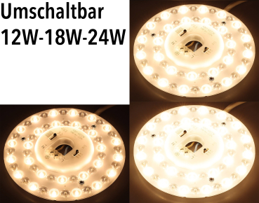 ChiliTec LED Modul "UM1224cct" Ø17cm, 12-18-24W, 3000-6000K, Magnethalter 23995 - Leuchten Umrüstung