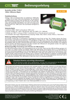 ChiliTec LED Baustrahler "CT-AB16" 16W 1200Lm Akku Ständer Magnethalter 24042