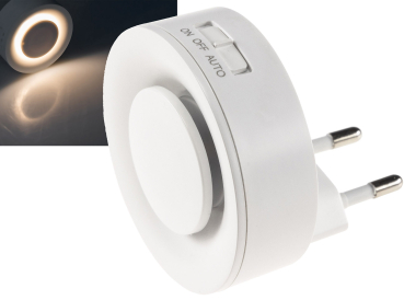 Preview: LED Nachtlicht mit Bewegungsmelder 230V Dämmerungssensor 2700K 24047