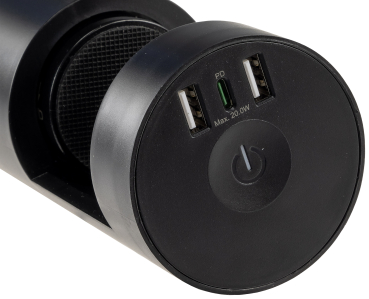 3-fach Tischsteckdosen Einbau "CT-KS 3" USB-A + USB-C, 3m Kabel, schwarz 24051