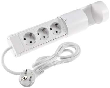 Schreibtischsteckdosen 3x Einbausteckdosen "CT-KS 3" USB A+C, 3m Kabel, Weiß 24052