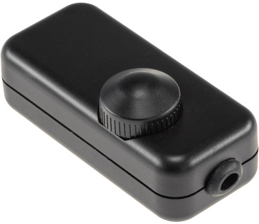 Schnurdimmer für LEDs, 3-150Watt 230V, Drehregler mit Ein & Aus, schwarz 24066