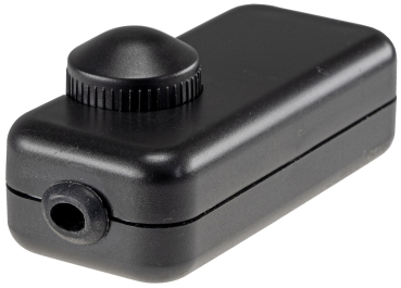 Schnurdimmer für LEDs, 3-150Watt 230V, Drehregler mit Ein & Aus, schwarz 24066