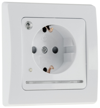 DELPHI Schutzkontakt-Steckdose mit LED weiß UP, Licht mit Sensor 24083