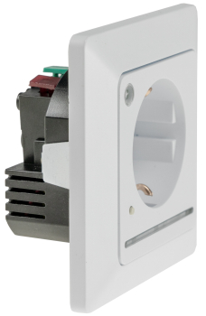 MILOS Schutzkontakt-Steckdose mit LED weiß matt UP, Licht mit Sensor 24084